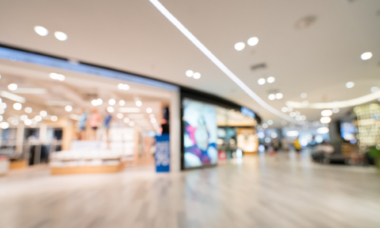 Blurred, defocused background of modern department store
