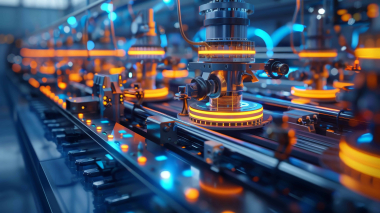 A business professional analyzing a digital interface with abstract cybersecurity and network graphics, representing IT security oversight. This image reflects WALLIX’s solutions for protecting privileged access and ensuring secure management of enterprise IT systems.