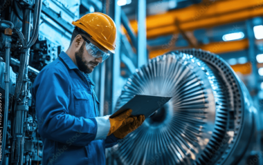 Maintenance staff repair a critical piece of equipment, minimizing downtime on the production floor