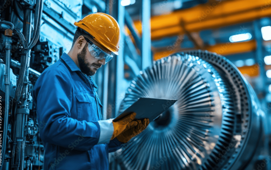 Maintenance staff repair a critical piece of equipment, minimizing downtime on the production floor