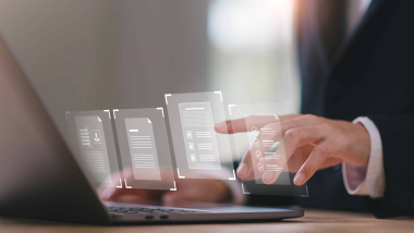 Accountant showing office document auditing concept ,plan review process and assess correctness ,Management of important document storage of organization ,document system ,accountant Audit documents